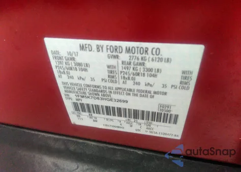 2017 Ford Explorer Xlt from USA, damaged, VIN 1FM5K7D83HGE32699